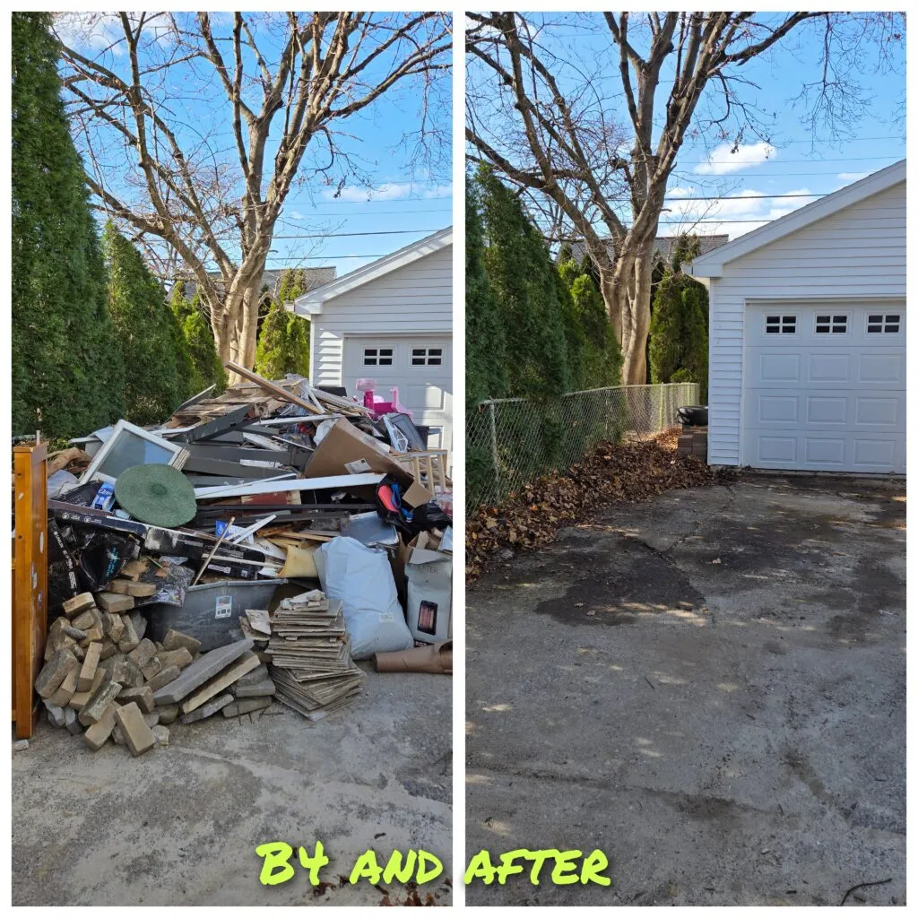 yard waste removal before after